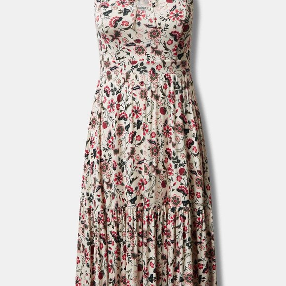 Torrid Midi Supersoft Tiered Tie Front Dress- NWT Size 1 - Picture 6 of 6